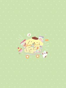 Pompompurin In Shopping Cart pompompurin wallpaper