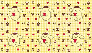 Pompompurin With Red Hearts pompompurin wallpaper