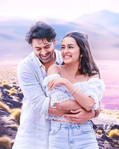 Prabhas And Shraddha Hug prabhas wallpaper
