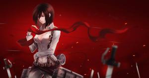 Prepare to stand up and fight alongside Mikasa Ackerman from Attack On Titan attack on titan wallpaper
