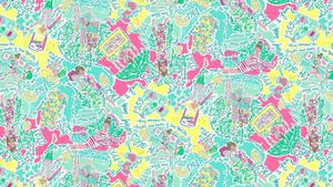 Preppy Girls Pattern Wallpaper