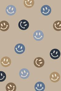 Preppy Smiley Face Brown Pattern preppy smiley face wallpaper