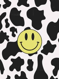 Preppy Smiley Face Cow Print preppy smiley face wallpaper
