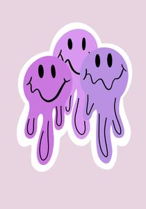 Preppy Smiley Face Dripping Violets preppy smiley face wallpaper