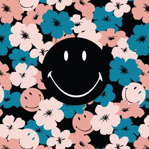 Preppy Smiley Face Floral Pattern preppy smiley face wallpaper