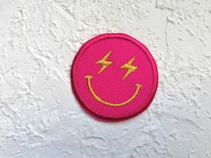 Preppy Smiley Face Hot Pink Patch preppy smiley face wallpaper