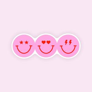Preppy Smiley Face Pink Trio preppy smiley face wallpaper