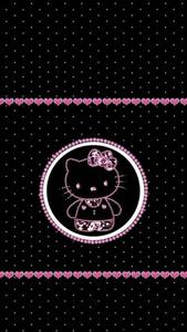 Pretty Dotted Black Hello Kitty black hello kitty wallpaper