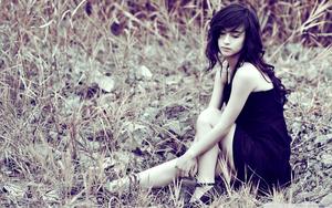 Pretty Sad Girl In Black Dress sad girl wallpaper