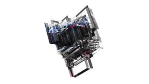 Pristine Placid - A bright 3D digital art piece with tranquil blue and abstract shapes art wallpaper