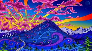 Psychedelic Mountain Art Laptop laptop wallpaper