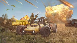 pubg mobile - a car driving through a field pubg wallpaper