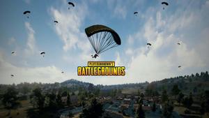 pubg mobile - a parachute flying over a village pubg wallpaper