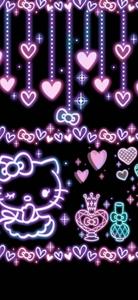 Purple Neon On Black Hello Kitty black hello kitty wallpaper