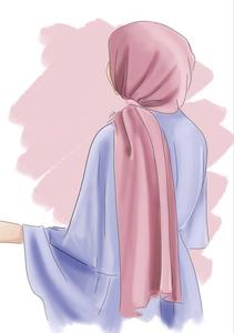 Purple Pink Hijab Woman hijab cartoon wallpaper