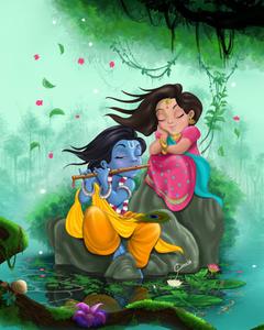 Radha And Cartoon Krishna Fanart cartoon krishna wallpaper