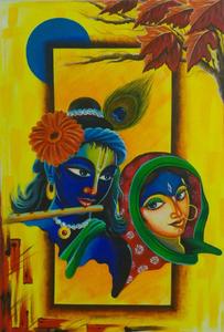 Radha Krishna 3D Faces Artwork radha krishna 3d wallpaper