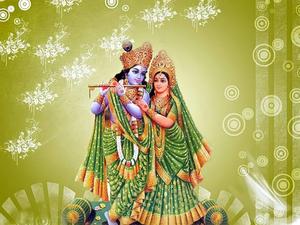 Radha Krishna 3D Green-Themed radha krishna 3d wallpaper