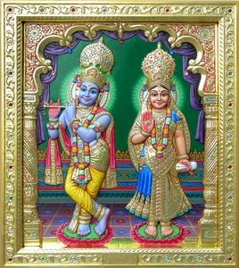 Radha Krishna 3D In Golden Frame radha krishna 3d wallpaper