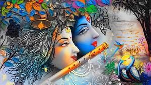 Radha Krishna 3D Side Profiles radha krishna 3d wallpaper