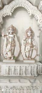 Radha Krishna 3D White Statues radha krishna 3d wallpaper