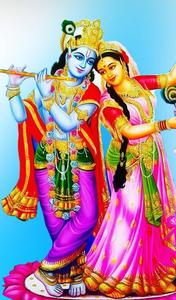 Radha-Krishna Colorful Outfits Wallpaper