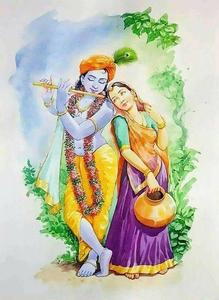 Radha-Krishna Cool Art Wallpaper