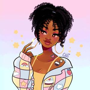 Radiant beauty with frisky curls cute black girl wallpaper