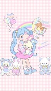 Rainbow Anime Girl kawaii wallpaper