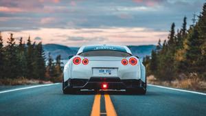Rear Angle White Car car wallpaper