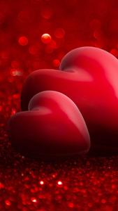 Red 3d Hearts Love Phone love phone wallpaper