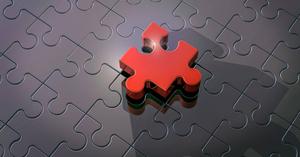 Red 3D Jigsaw Puzzle Piece Wallpaper
