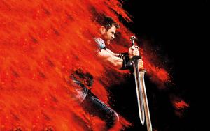 Red and Orange Artwork of Thor thor wallpaper