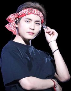 Red Bandana Man Portrait taehyung wallpaper