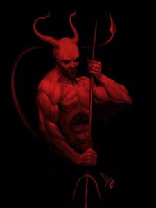 Red Dark Devil With Fork dark devil wallpaper