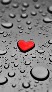 Red Heart Water Droplets Love Phone love phone wallpaper