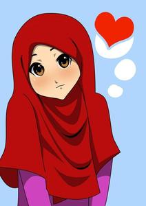Red Hijab Cartoon hijab cartoon wallpaper
