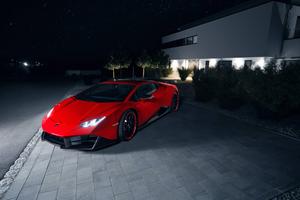 Red Lamborghini Huracan At Night lamborghini wallpaper