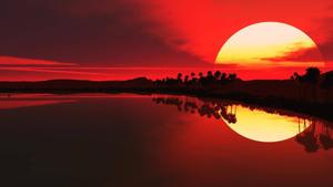 Red Ocean Sunset Laptop laptop wallpaper