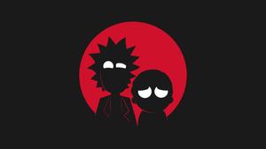 Red Rick And Morty Silhouette Minimalism rick and morty wallpaper