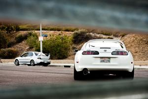 Red Toyota Supra on the Road supra wallpaper