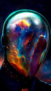 Reflective Mask in Galaxy Colorful 4k Phone colorful 4k phone wallpaper