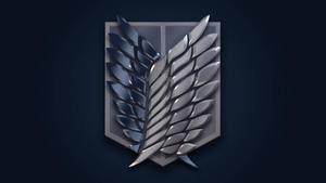 Representing mankind's fight for survival, the Survey Corps logo from Attack On Titan attack on titan wallpaper
