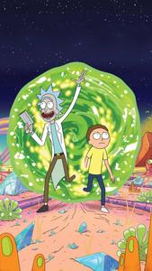 Rick and Morty come out of a portal together rick and morty wallpaper