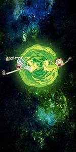 Rick and Morty exploring a Green Portal rick and morty wallpaper