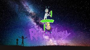 Rick and Morty having fun with interdimensional portals rick and morty wallpaper