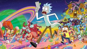 Rick and Morty running away from a monster rick and morty wallpaper