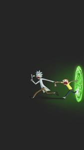 Rick and Morty Running Away From Portal rick and morty wallpaper