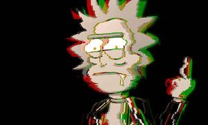 Rick as an interdimensional glitch rick and morty wallpaper