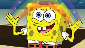 Ride the Rainbow with Spongebob! spongebob wallpaper